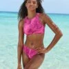 LASCANA ACTIVE Crop-Bikini-Top »Coal«, Mit Knoten-Optik