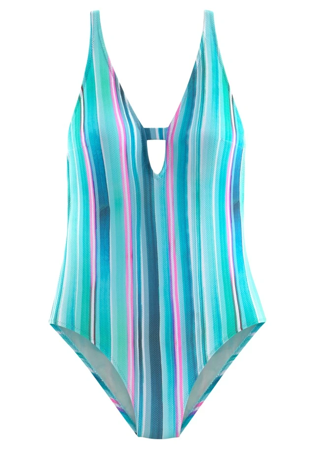 Venice Beach Badeanzug, Mit Vertikalen Streifen Und Strukturware 4 Venice Beach Badeanzug, Mit Vertikalen Streifen Und Strukturware – Bild 2