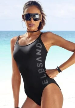 Elbsand Badeanzug, In Sportlichem Design Mit Großem Schriftzug
